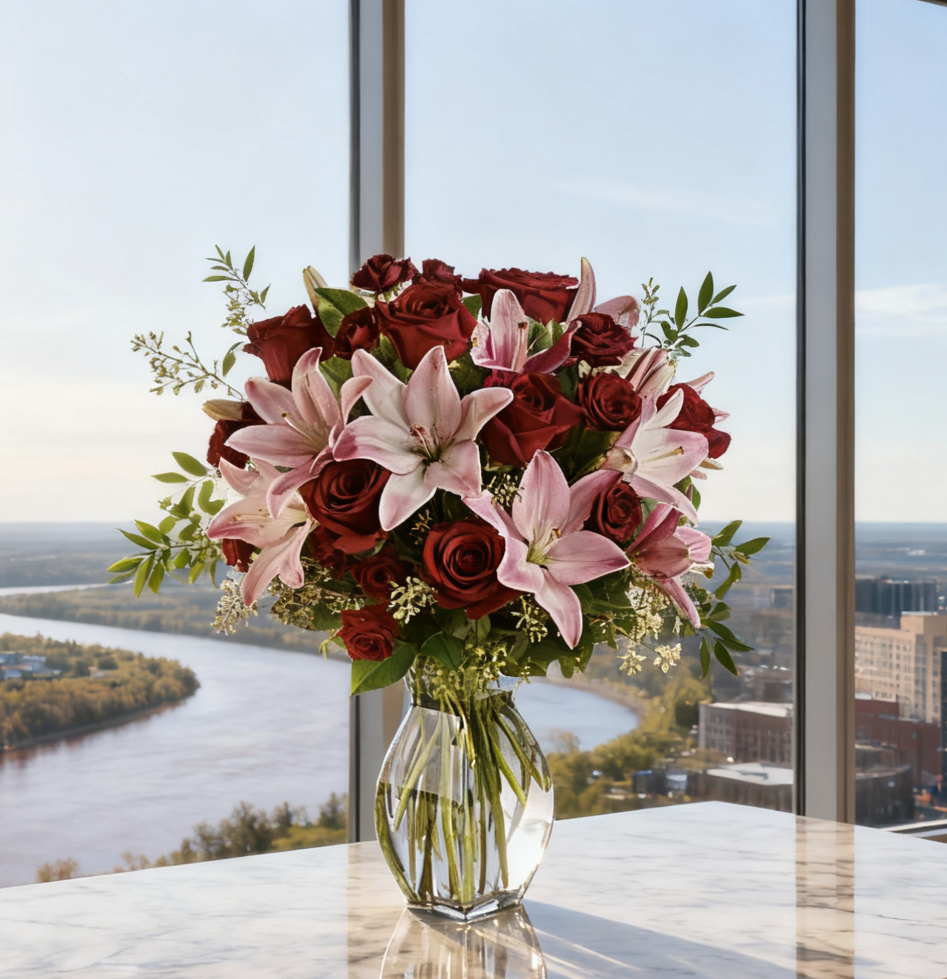 Boundless Love with Long Stemmed Roses