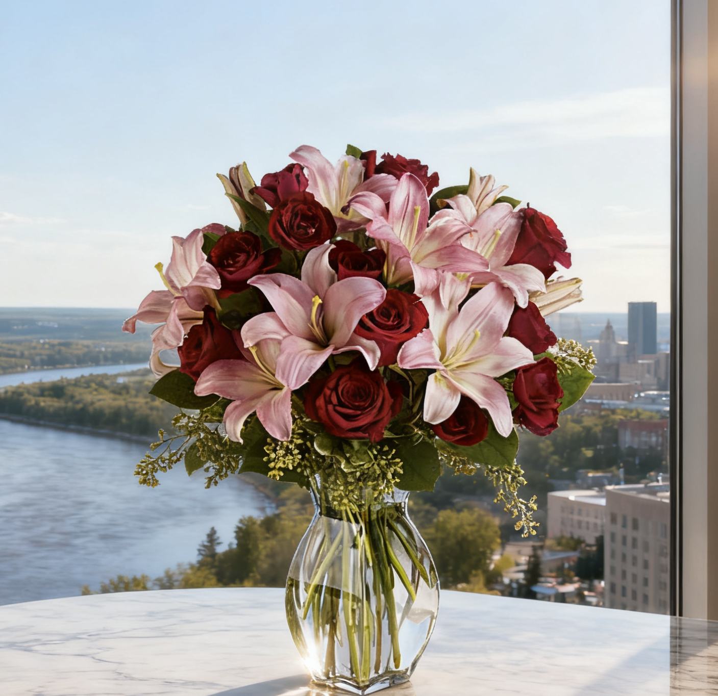 Boundless Love with Long Stemmed Roses