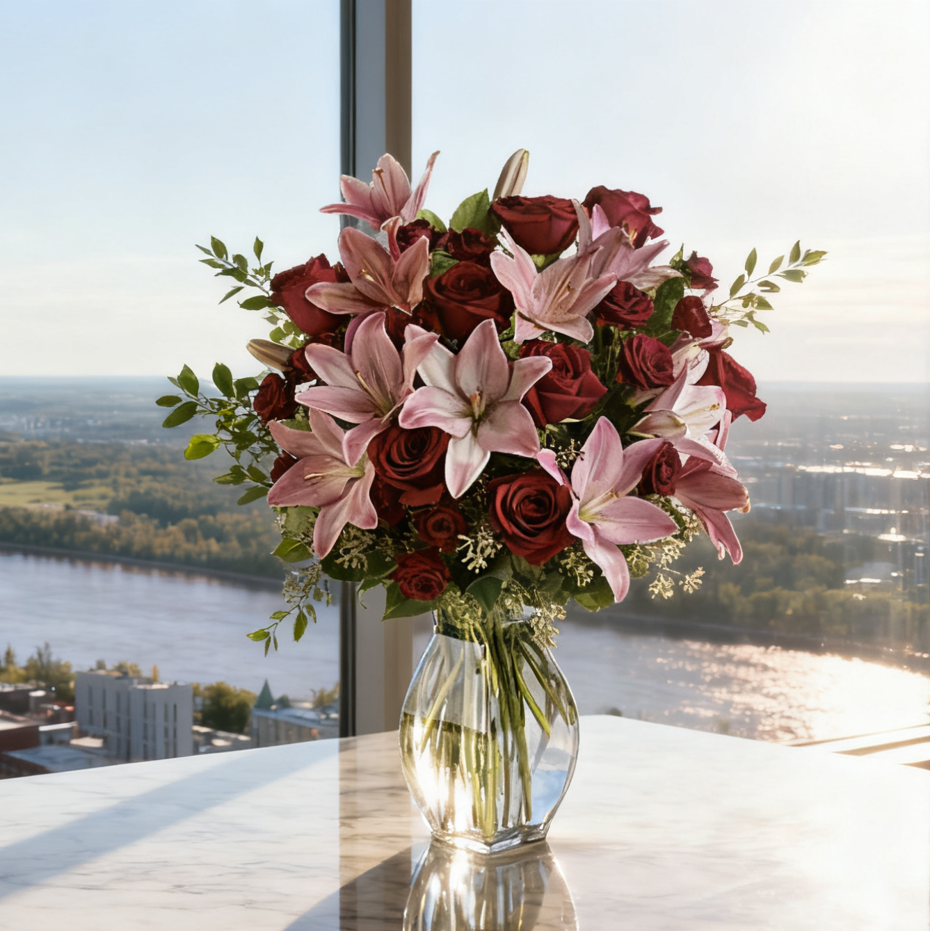 Boundless Love with Long Stemmed Roses